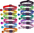 SereneStock Cat Collar- Reflective Cat Collars with Bells- Quick Release Cat Collar- Adjustable to Fit All Cats- Breakaway Safe Kitten Collar (12 Pack) (Mix Color)