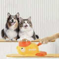Yellow Duck-Shaped Interactive Cat Treat Dispenser Durable Plastic Training dogToy Puzzle Slow Feeder Dog Entertainment Toy