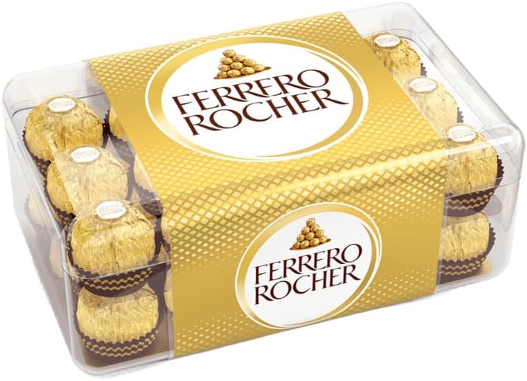 Ferrero Rocher Pralines, Chocolate Gift, Mothers Day Gift, Chocolate Hamper, Whole Hazelnut Covered in Milk Chocolate and Nuts, Box of 30 (375g)
