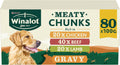 WINALOT Meaty Chunks Mixed in Gravy Wet Dog Food Pouches 80x100g