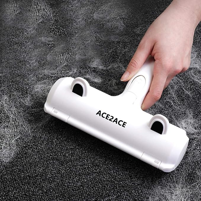 ACE2ACE Pet Hair Remover Roller, Reusable Animal Hair Removal Brush for Dogs and Cats, Easy to Clean Fixed Areas Pet Fur from Carpet, Furniture, Rugs, Stairs, Bedding and Sofa