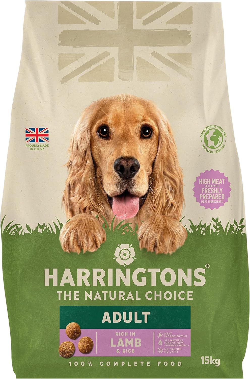 Harringtons Complete Dry Adult Dog Food Lamb & Rice 15kg - Made with All Natural Ingredients