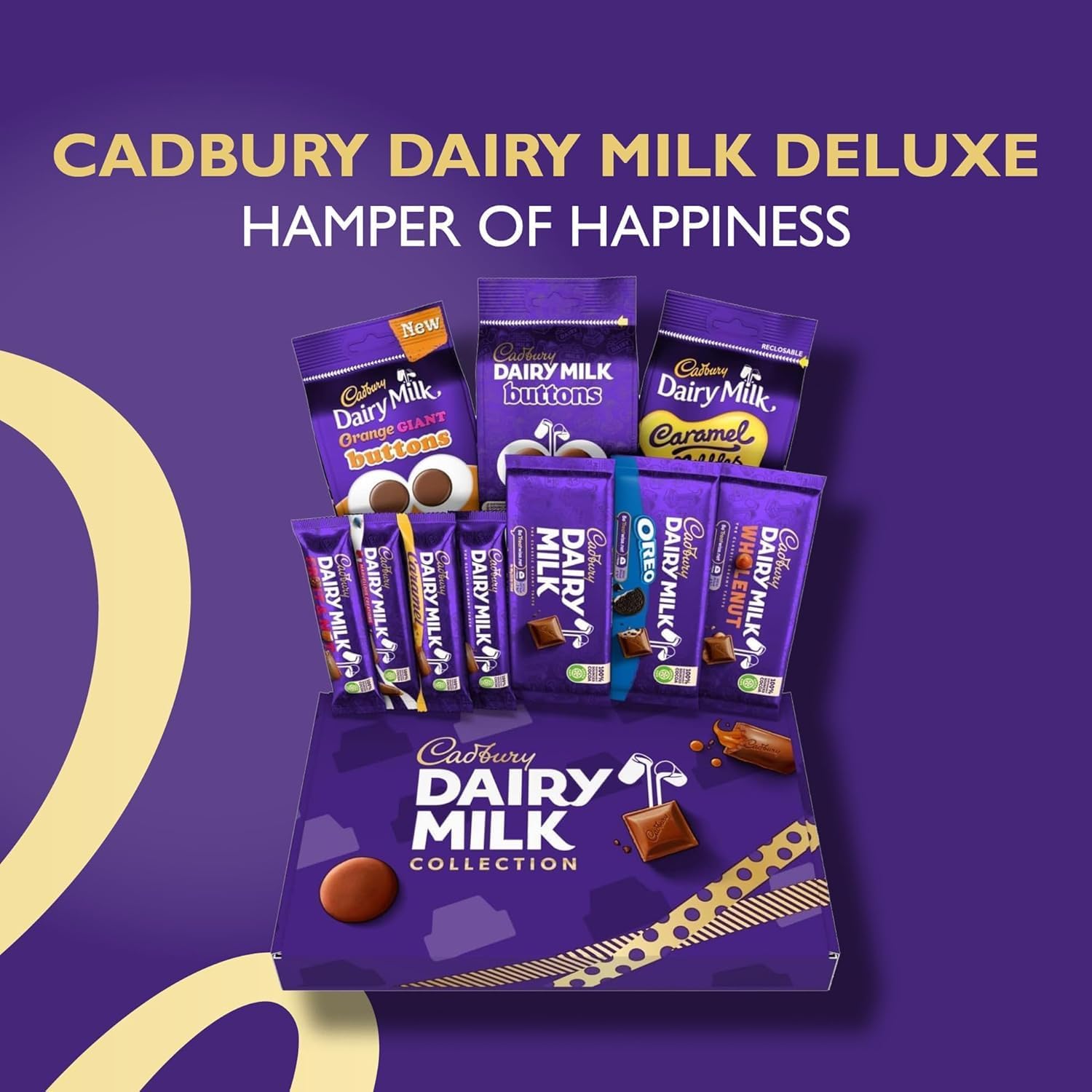 Cadbury Dairy Milk Big Night In Deluxe Hamper, Includes 10 Assorted Chocolate Bars and Bags, Treat Perfect for Christmas Gifting or Sharing, 836 g (Pack of 1)