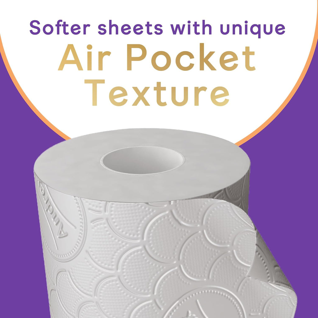 Andrex Ultimate Quilts 24 Mega Toilet Rolls = 36 Standard Toilet Rolls, 50% Longer Lasting Paper, Air Pocket Technology for Soft, Thick Sheets, FSC Certified
