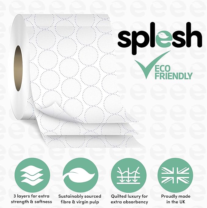Splesh Variety Pack - 72 Toilet Rolls with a Difference - 3X Packs Original White, 1x Pack Vanilla & Marshmallow, 1x Pack Aloe Vera& 1x Pack Lavender Fragrance