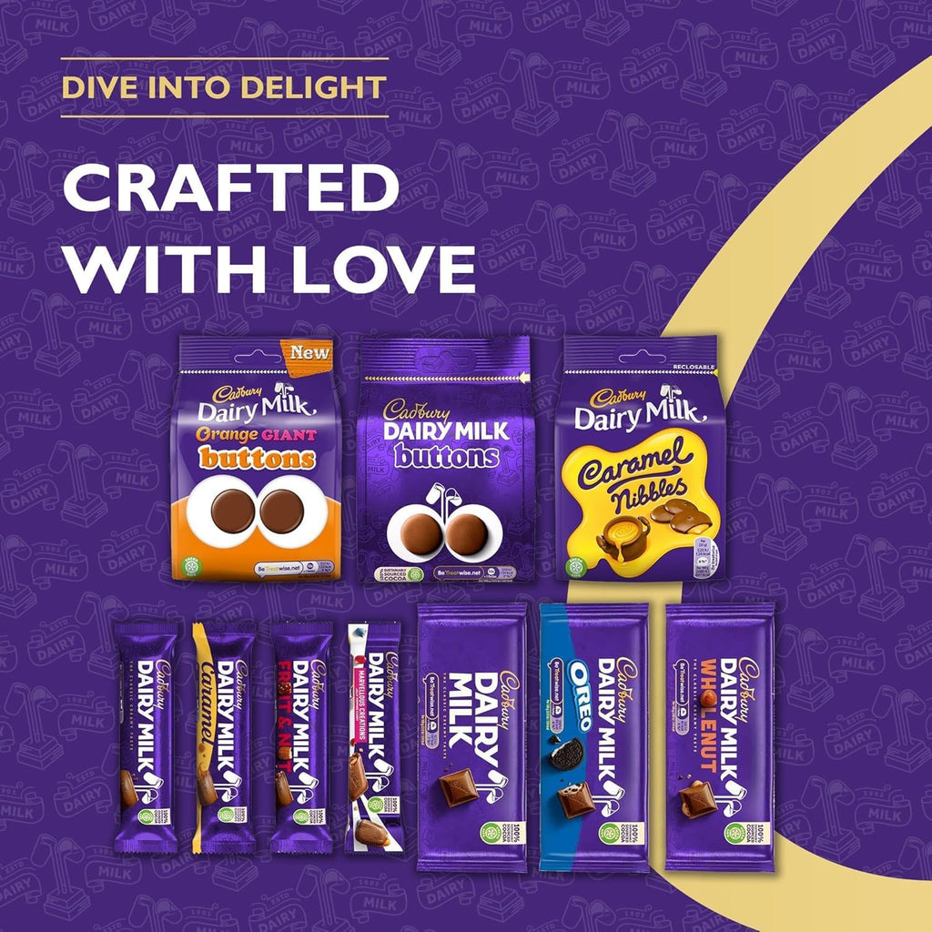 Cadbury Dairy Milk Big Night In Deluxe Hamper, Includes 10 Assorted Chocolate Bars and Bags, Treat Perfect for Christmas Gifting or Sharing, 836 g (Pack of 1)