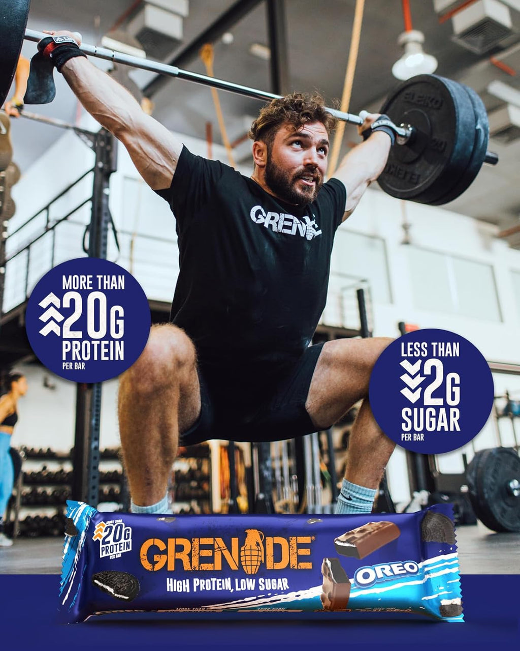 Grenade OREO Protein Bar - High Protein, Low Sugar, 12 x 60 g