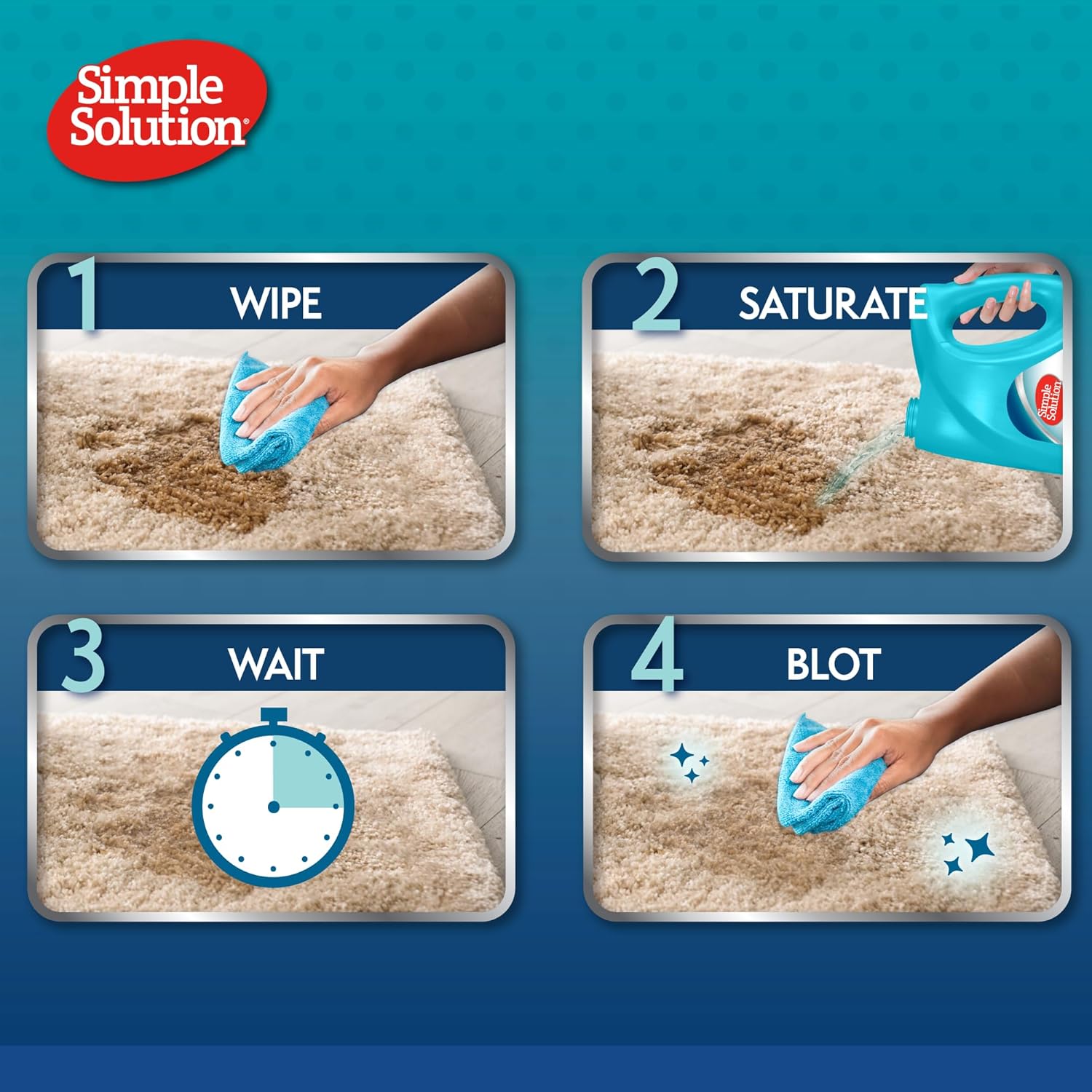 Simple Solution Dog Stain and Odour Remover, Enzymatic Cleaner with Pro-Bacteria Cleaning Power - 4 Litre