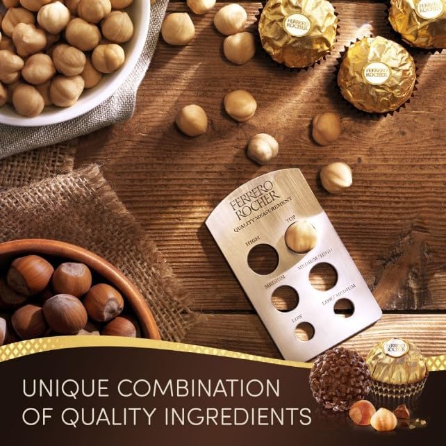 Ferrero Rocher Chocolates Gift Box for Christmas 42 Pieces - Milk Chocolate and Hazelnuts - Gifts, Sharing, Special Occasions - (525g)