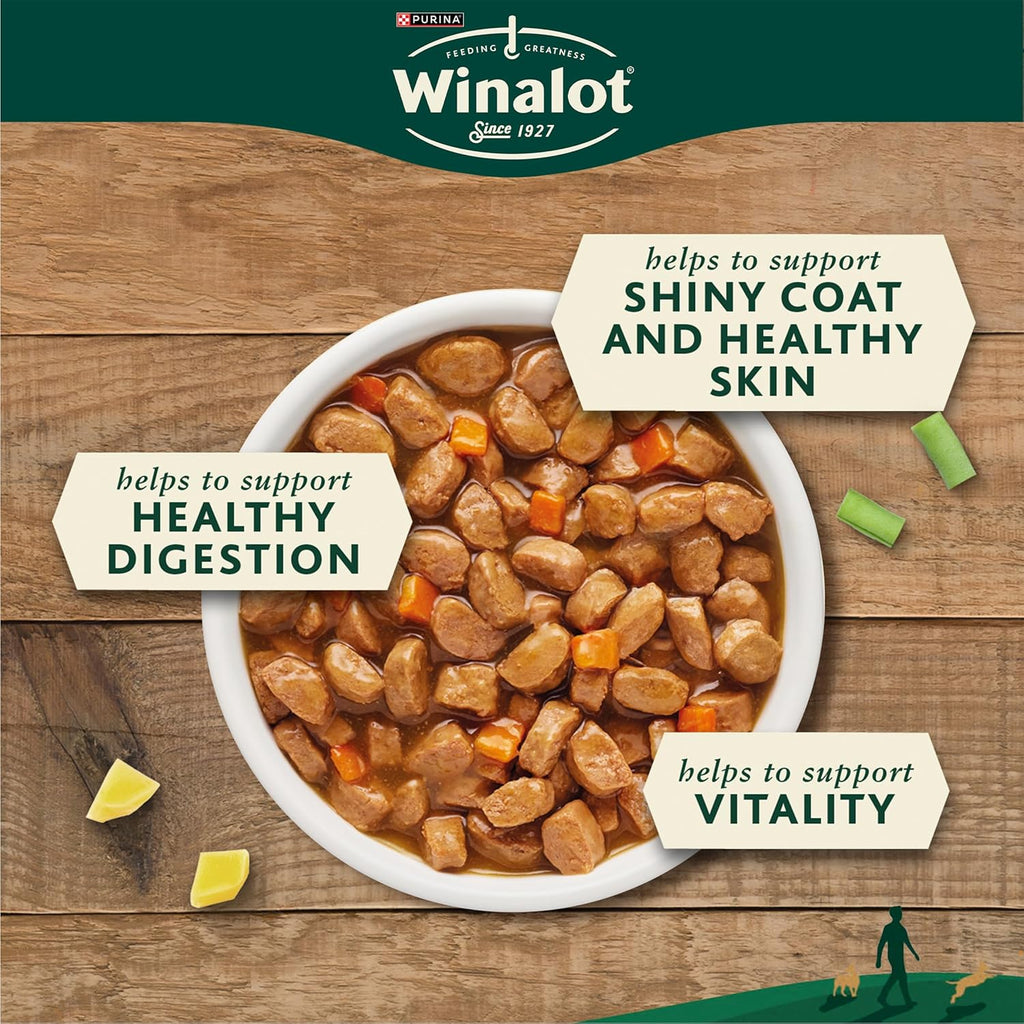 WINALOT Meaty Chunks Mixed in Gravy Wet Dog Food Pouches 80x100g