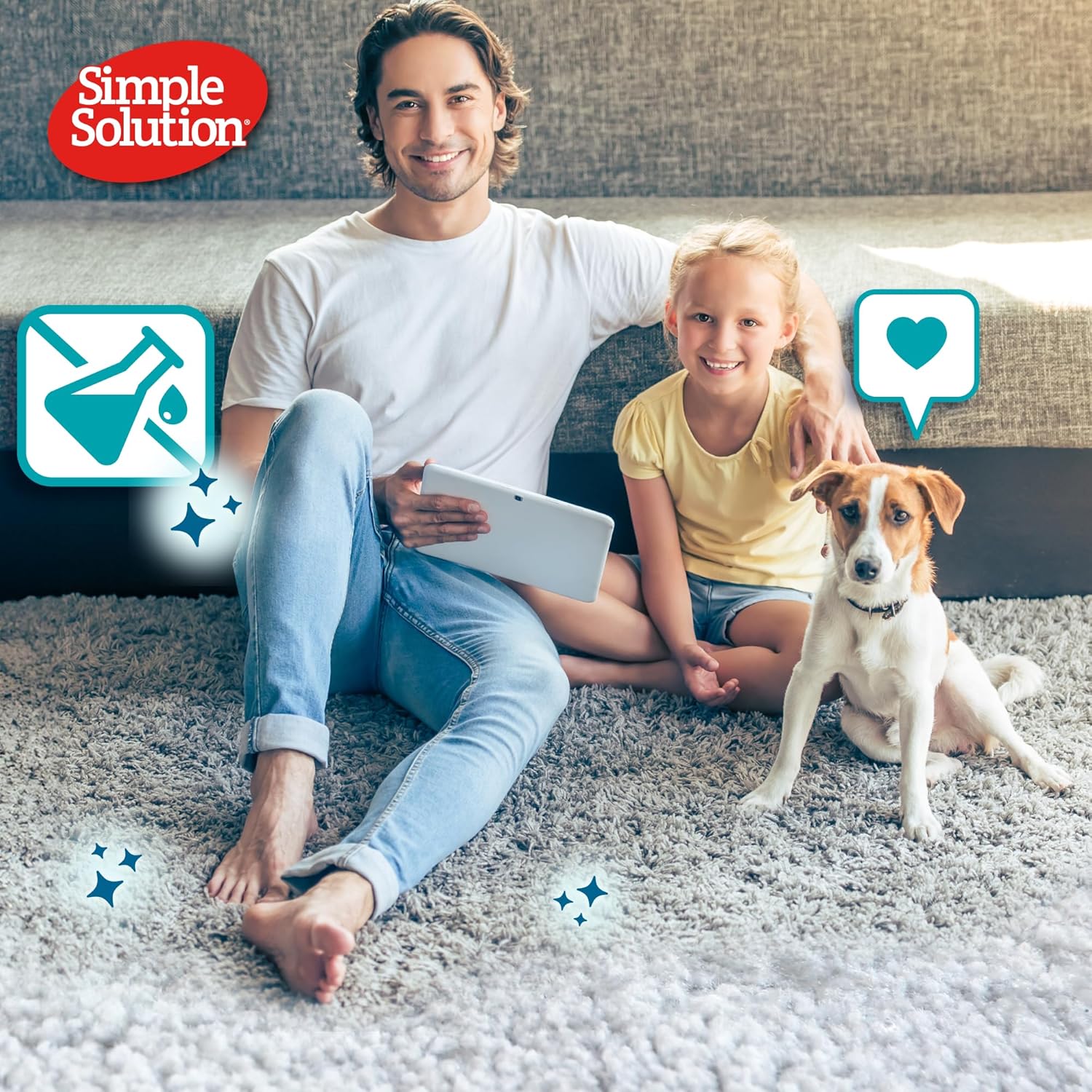 Simple Solution Dog Stain and Odour Remover, Enzymatic Cleaner with Pro-Bacteria Cleaning Power - 4 Litre