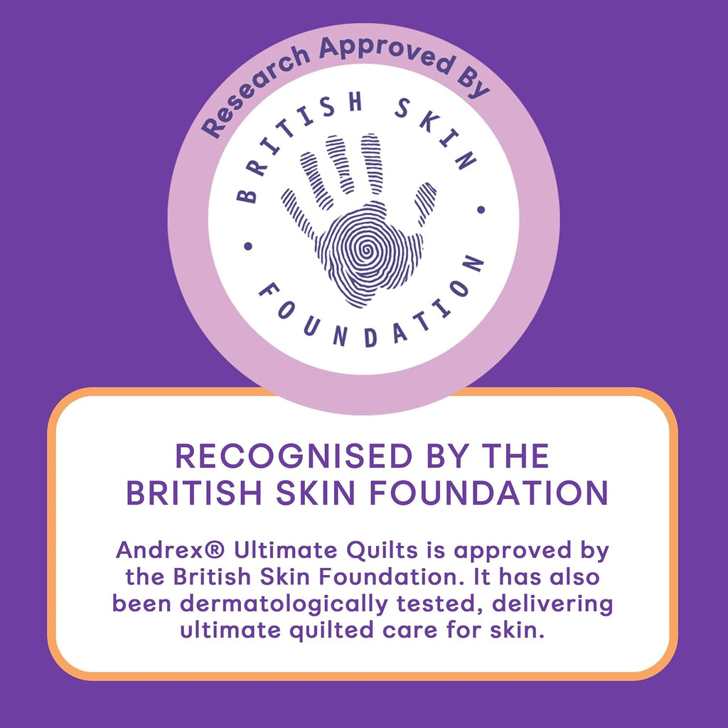 Andrex Ultimate Quilts 24 Mega Toilet Rolls = 36 Standard Toilet Rolls, 50% Longer Lasting Paper, Air Pocket Technology for Soft, Thick Sheets, FSC Certified