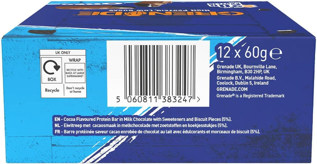 Grenade OREO Protein Bar - High Protein, Low Sugar, 12 x 60 g
