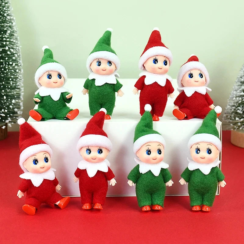 Merry Christmas Elf Dolls Ornaments Mini Cute Baby Doll Xmas Gift For Girl Boy Kids Christmas Party Decorations Navidad New Year