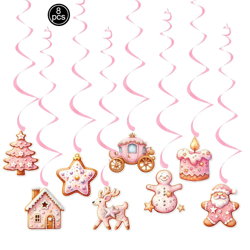 Christmas Decorations Colorful Christmas Paperboard Door Hangings Merry Xmas Santa Plaids Home Wall Door New Year Decor Supplies