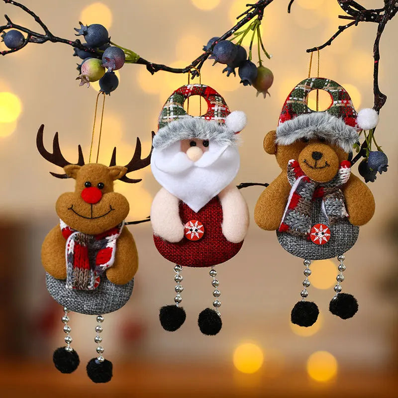 4pcs Christmas Tree Decorations Hanging Christmas Ornaments Set Snowman Decorations Hanging Pendants