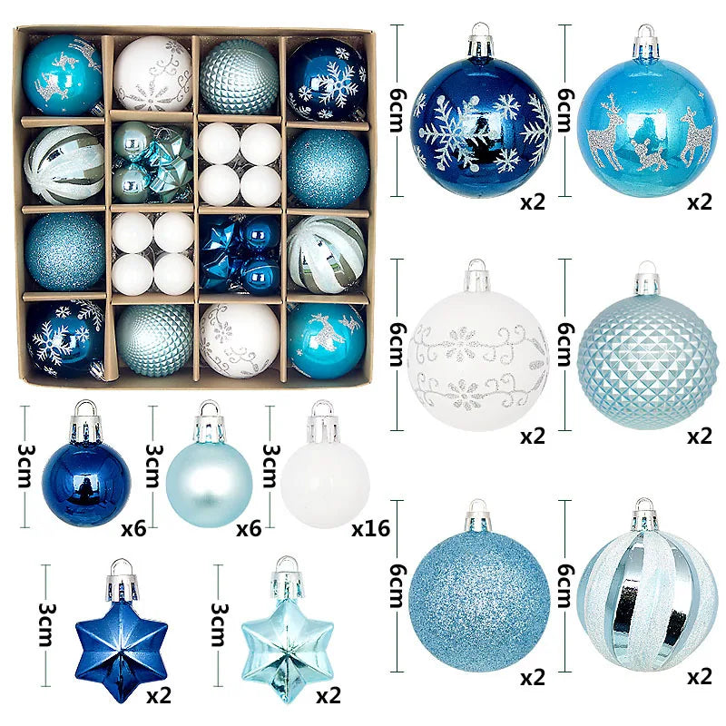 44Pcs 6CM Christmas Ball Christmas Decoration Xmas Tree Pendent Ornaments Home Decor Navidad Party New Year 2026 Party Supplies