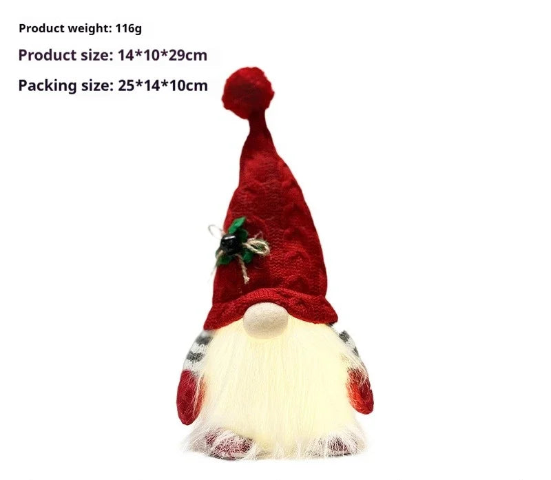 Christmas Doll Gift Ornament Christmas High end Lantern Dwarf Knitted Hat Rudolf Doll Ornament santa gnome christmas decorations