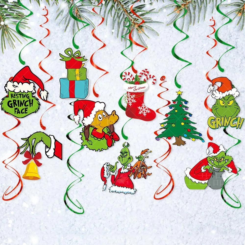 Christmas Decorations Colorful Christmas Paperboard Door Hangings Merry Xmas Santa Plaids Home Wall Door New Year Decor Supplies