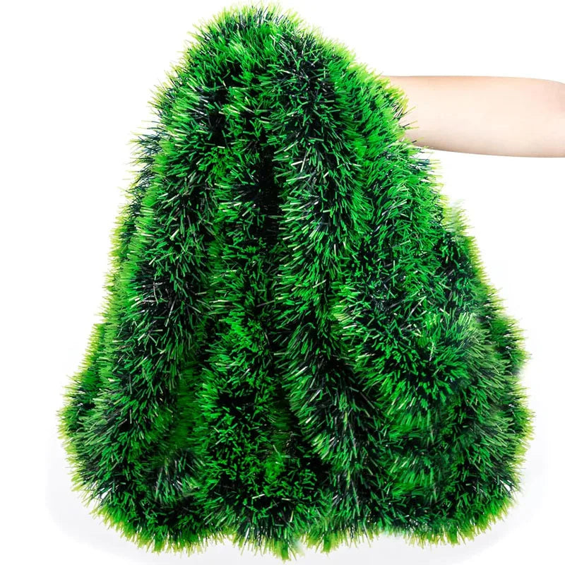 Christmas Bow Tinsel Ribbons Green Cane Ribbon Garland Xmas Tree Hanging Pendent Ribbon Wreath Ornament Party Wedding Home Decor