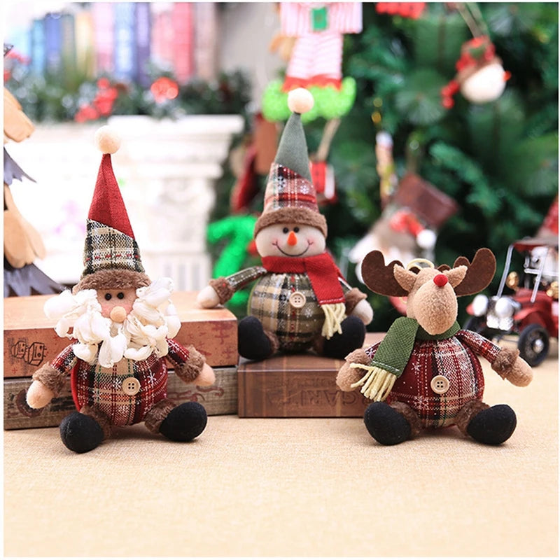 Snowman Doll Merry Chirstmas Decor for Home Table 2023 Elk Doll Christmas Ornaments Santa Claus Navidad Gift Happy New Year 2024