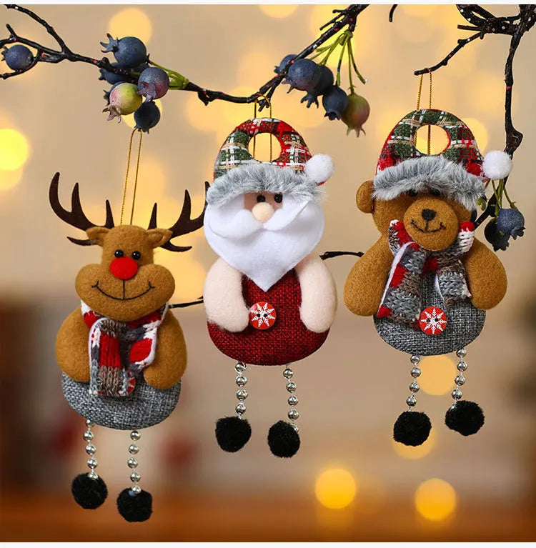 4pcs Christmas Tree Decorations Hanging Christmas Ornaments Set Snowman Decorations Hanging Pendants
