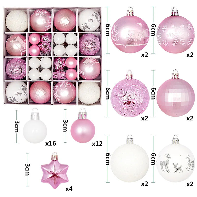 44Pcs 6CM Christmas Ball Christmas Decoration Xmas Tree Pendent Ornaments Home Decor Navidad Party New Year 2026 Party Supplies
