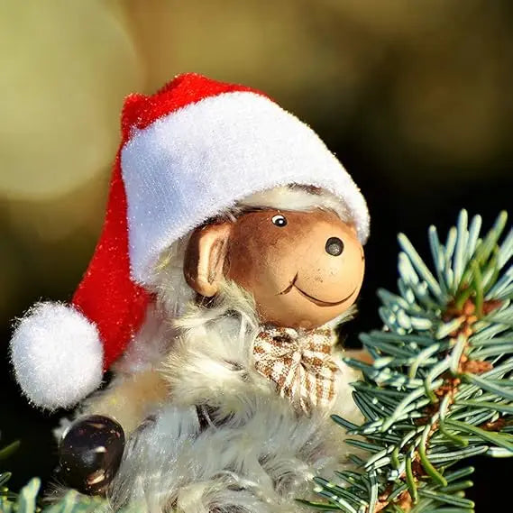 1/10Pcs Mini Santa Hats Christmas Lollipop Hat For  Wine Bottles Cover For Christmas Silverware Holders Table Dinner Decorations