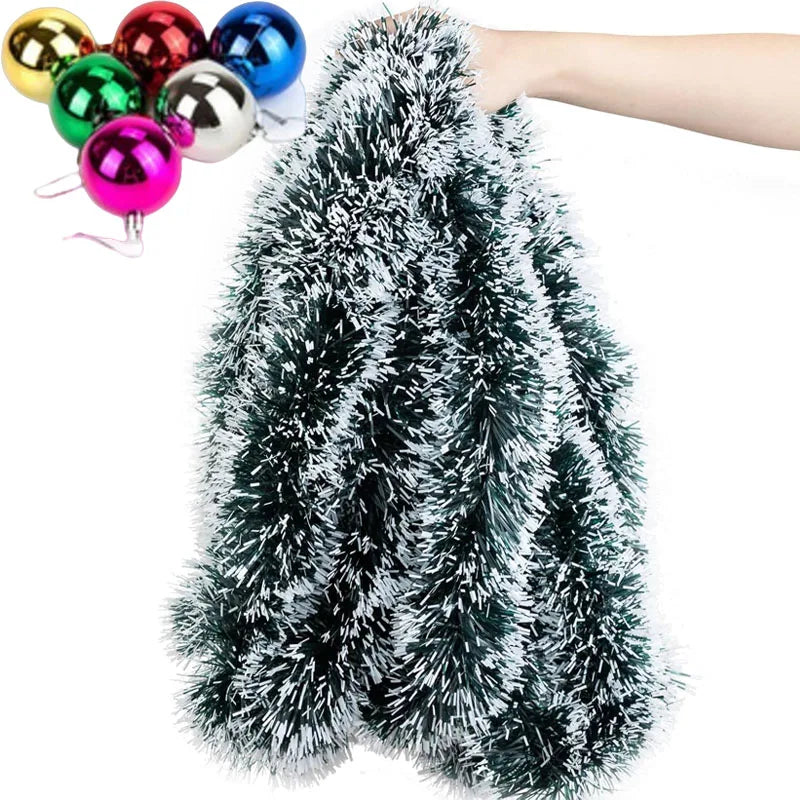 Christmas Bow Tinsel Ribbons Green Cane Ribbon Garland Xmas Tree Hanging Pendent Ribbon Wreath Ornament Party Wedding Home Decor