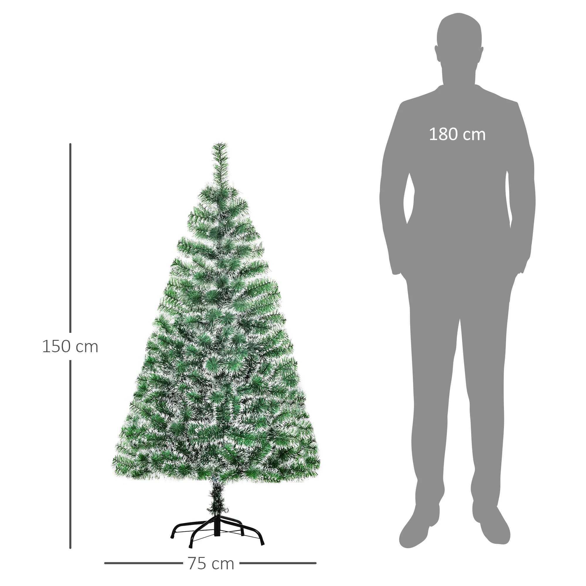 HOMCOM 5FT Home Decoration Artificial Christmas Tree Xmas Gift Metal Stand