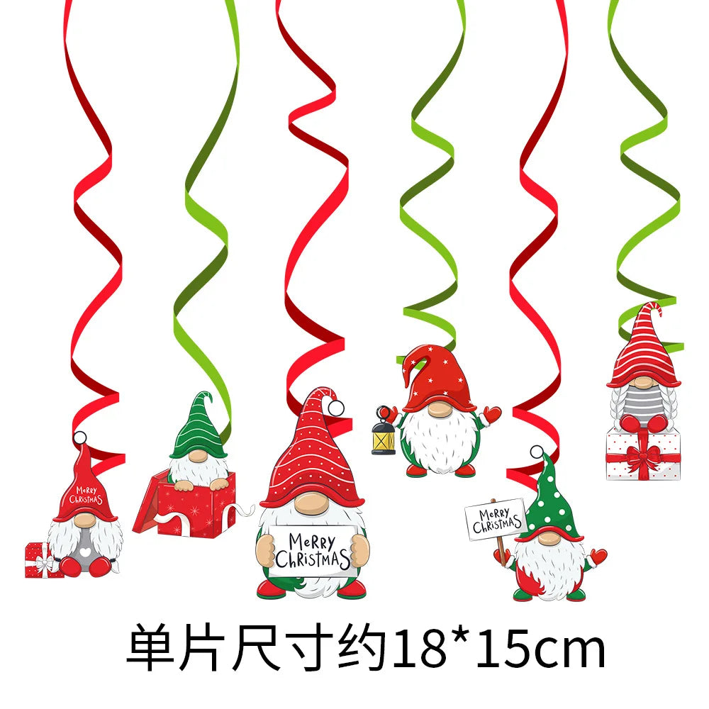 Christmas Decorations Colorful Christmas Paperboard Door Hangings Merry Xmas Santa Plaids Home Wall Door New Year Decor Supplies