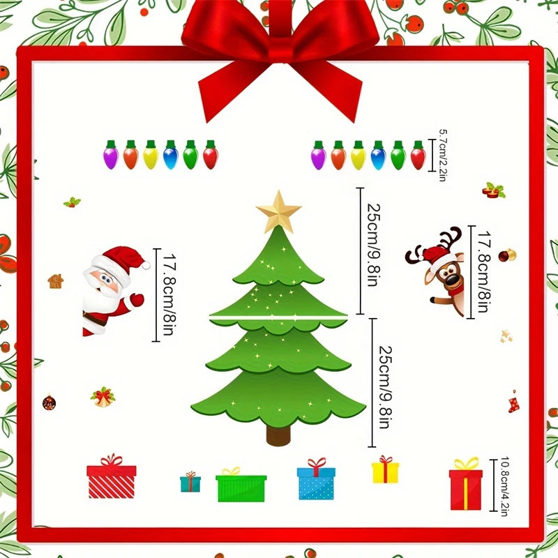 Magnetic Christmas Tree For Refrigerator Door Decor With Santa Reindeer Holiday Magnets Festive Fridge Metal Garage Stickers
