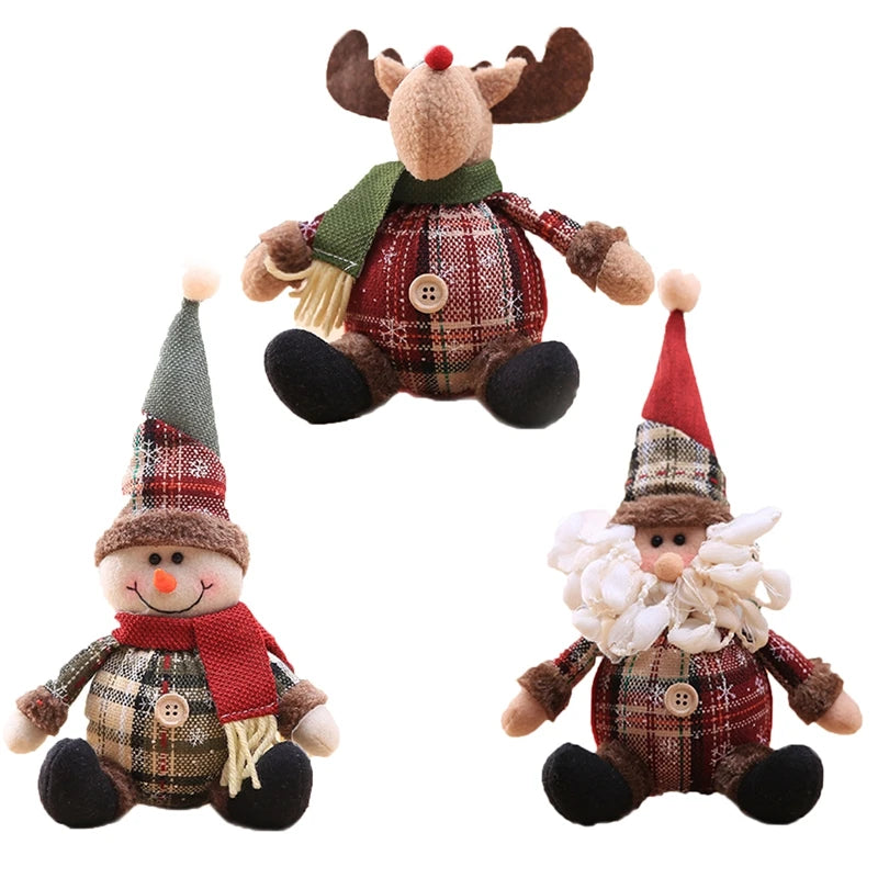 Snowman Doll Merry Chirstmas Decor for Home Table 2023 Elk Doll Christmas Ornaments Santa Claus Navidad Gift Happy New Year 2024