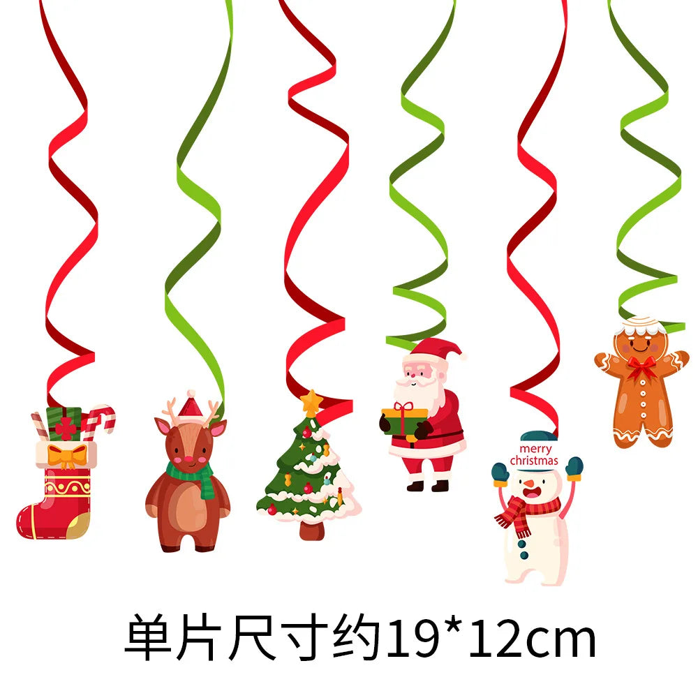 Christmas Decorations Colorful Christmas Paperboard Door Hangings Merry Xmas Santa Plaids Home Wall Door New Year Decor Supplies