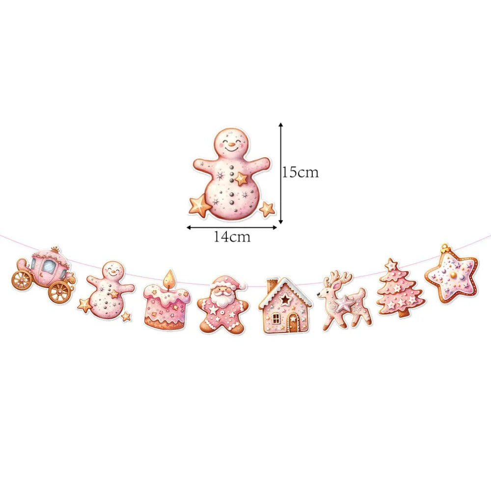 Christmas Decorations Colorful Christmas Paperboard Door Hangings Merry Xmas Santa Plaids Home Wall Door New Year Decor Supplies