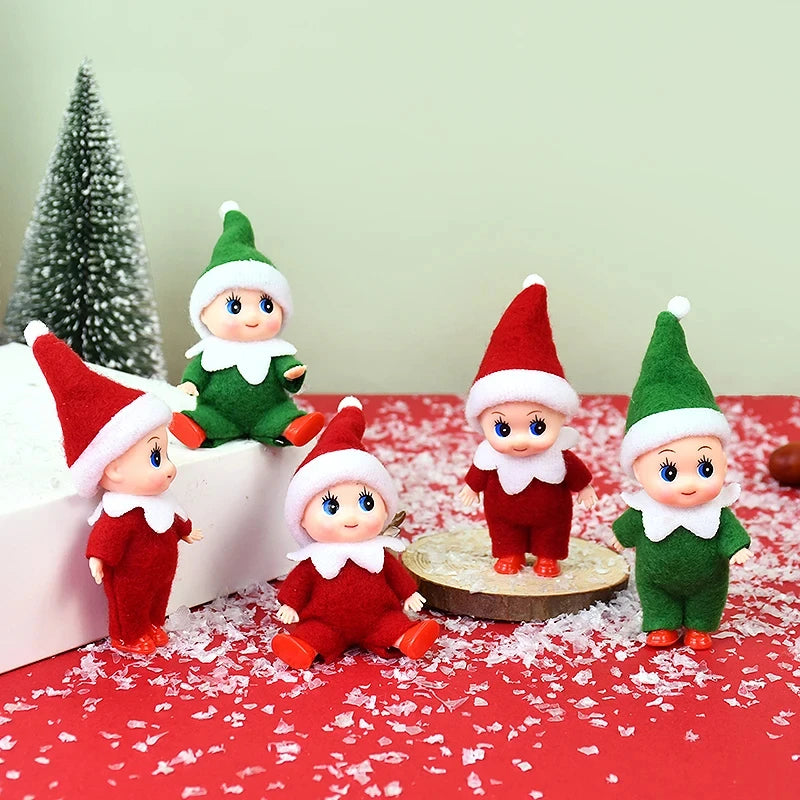 Merry Christmas Elf Dolls Ornaments Mini Cute Baby Doll Xmas Gift For Girl Boy Kids Christmas Party Decorations Navidad New Year