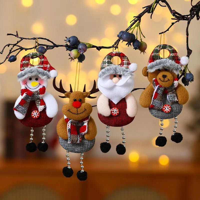 4pcs Christmas Tree Decorations Hanging Christmas Ornaments Set Snowman Decorations Hanging Pendants