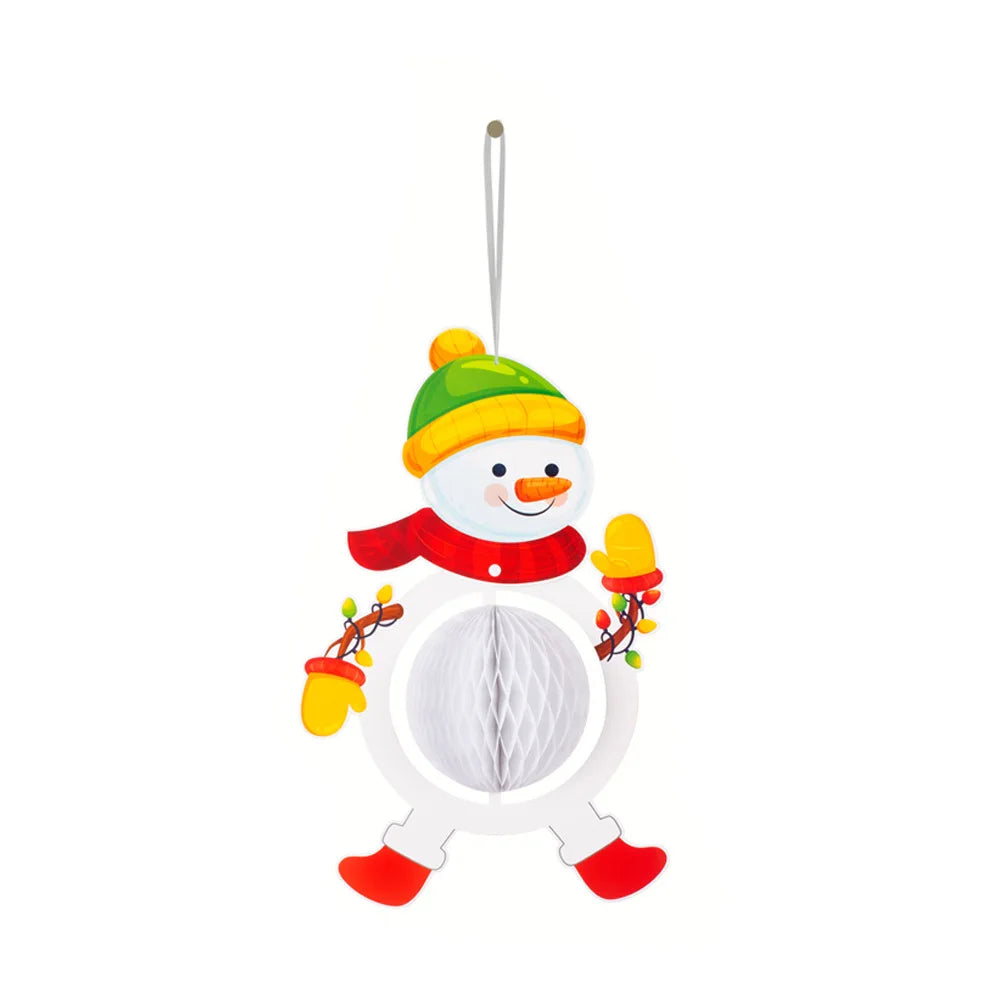 Christmas Decorations Colorful Christmas Paperboard Door Hangings Merry Xmas Santa Plaids Home Wall Door New Year Decor Supplies