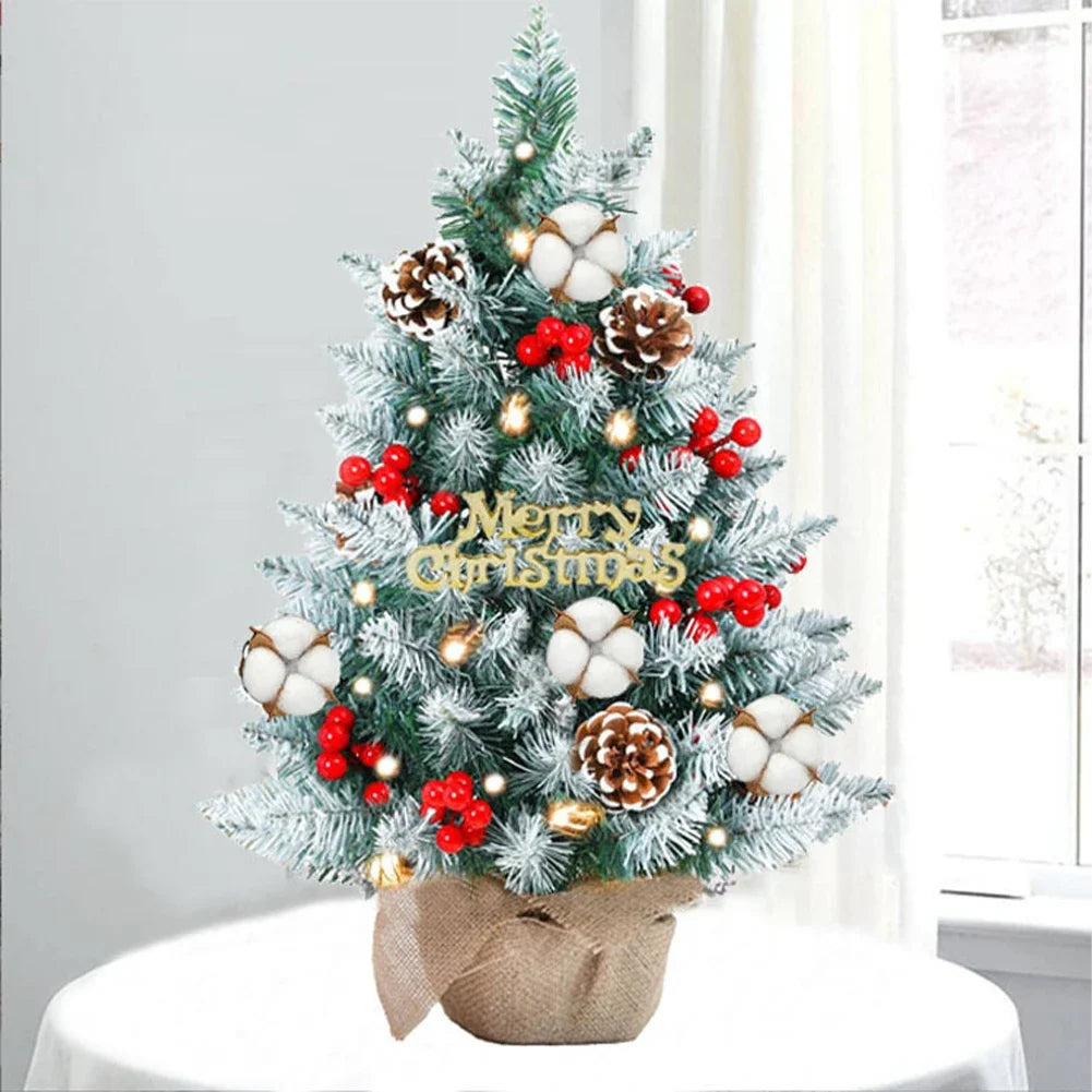 50cm Christmas Tree Set Christmas Decor With Lights Desktop Mini Christmas Tree Ornaments New Year Party Decoration Gift Navidad