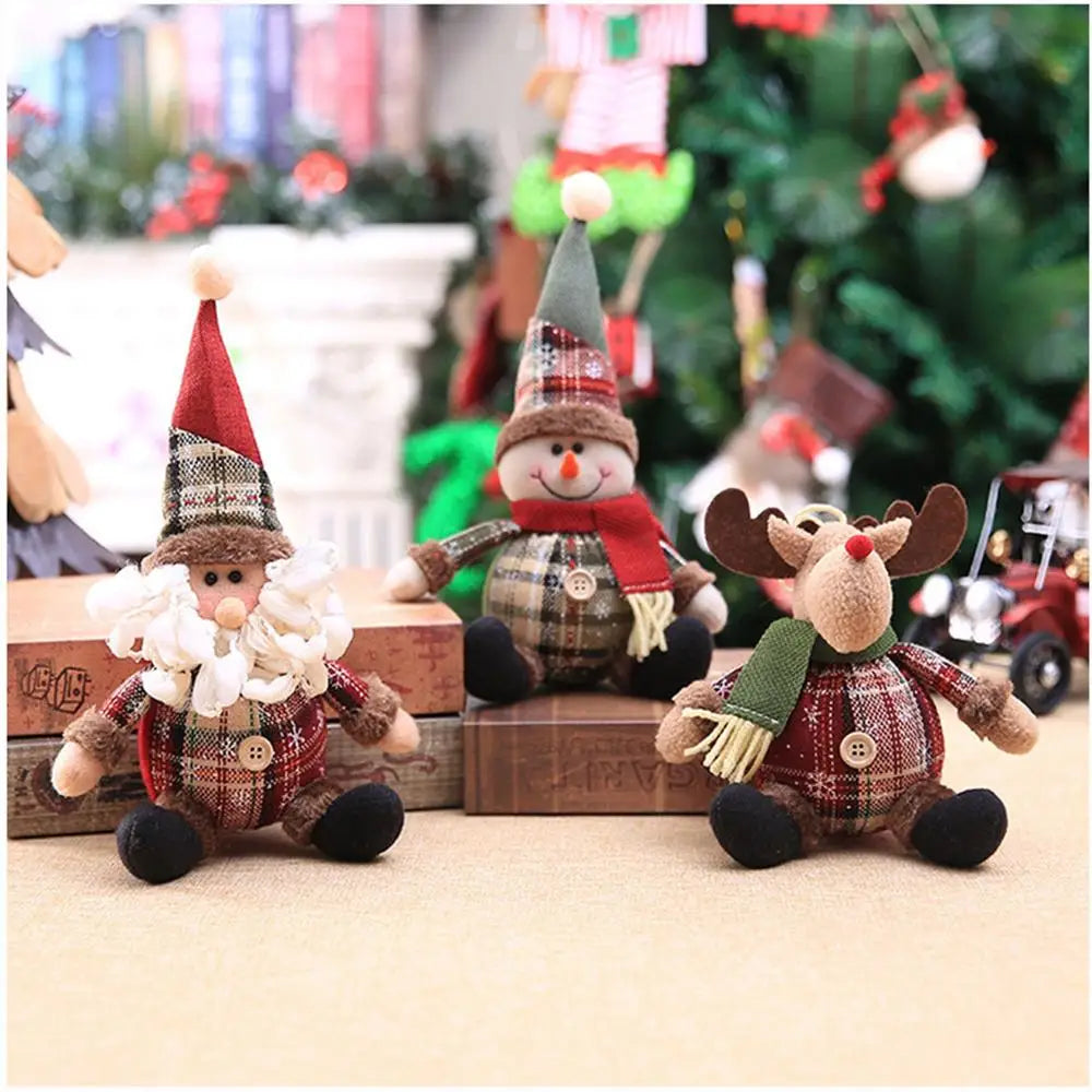 Snowman Doll Merry Chirstmas Decor for Home Table 2023 Elk Doll Christmas Ornaments Santa Claus Navidad Gift Happy New Year 2024