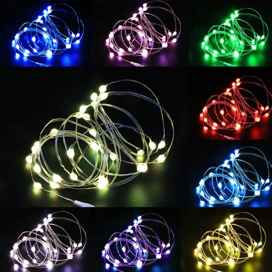 10M 20M Waterproof USB LED Lights String Copper Wire Fairy Garland Light Lamp Christmas Wedding Party Holiday Lighting wreath