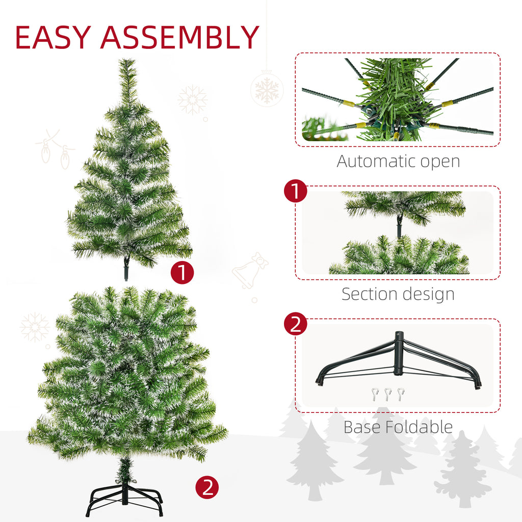 HOMCOM 5FT Home Decoration Artificial Christmas Tree Xmas Gift Metal Stand