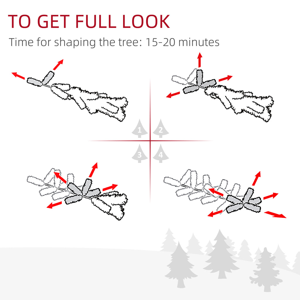 HOMCOM 5FT Home Decoration Artificial Christmas Tree Xmas Gift Metal Stand